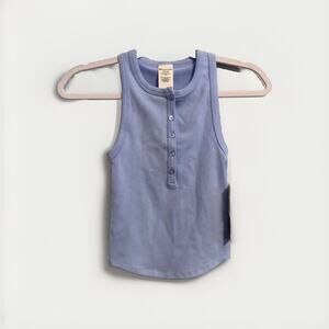 No Boundaries Juniors Seamless Henley Tank Top‎ Womens Size XXS Cornflower Shirt
